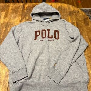 Polo by Ralph Lauren Gray Hooded Sweatshirt with Embroidered Logo